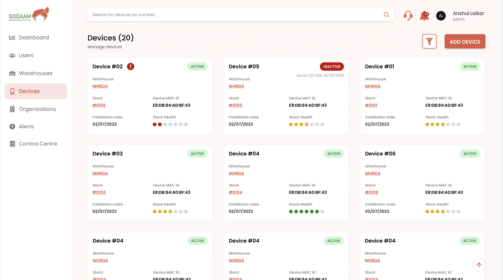 godaam Dashboard Default